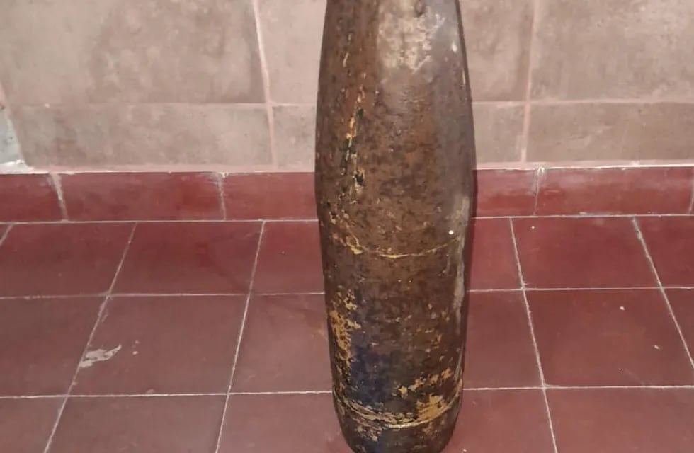 El proyectil de mortero que se encontró en Rafaela