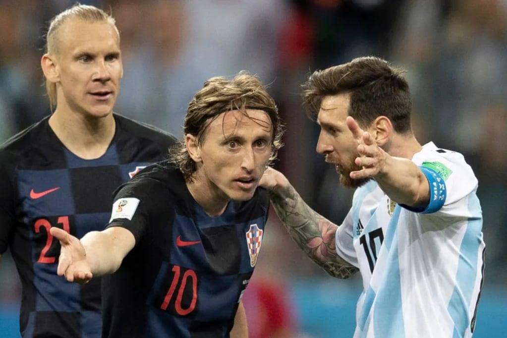 Messi y Luka Modric en Rusia 2018. Argentina perdió 3 a 0 en aquella oportunidad. 