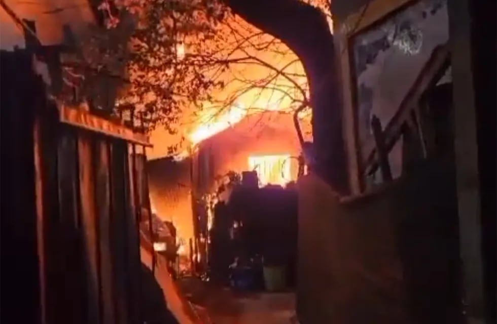 Incendio en Villa Crespo (Captura de video).