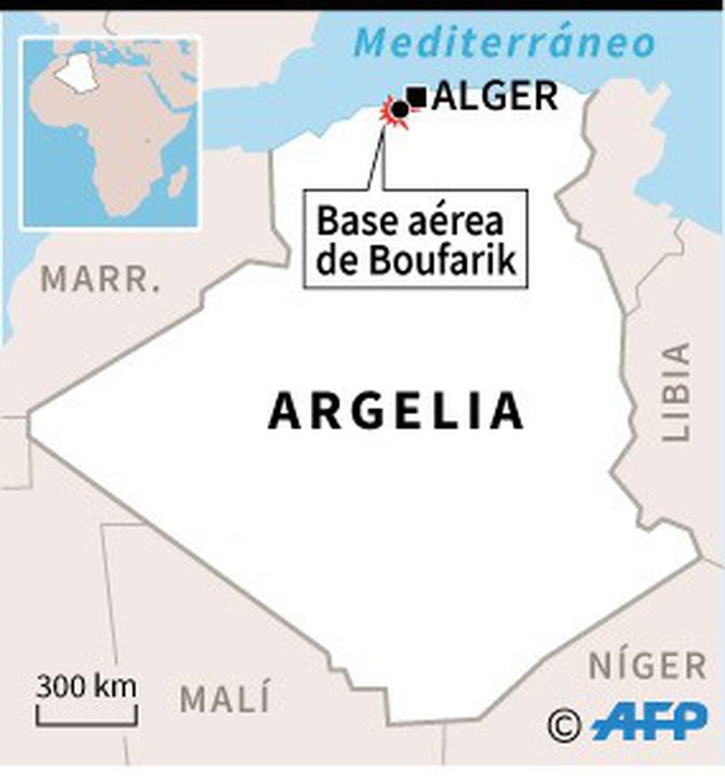 Localización del accidente aéreo en la base de Boufarik - AFP / AFP