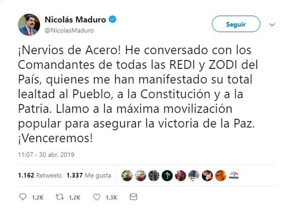 Nicolás Maduro aseguró que las Fuerzas Armadas son leales a su gobierno