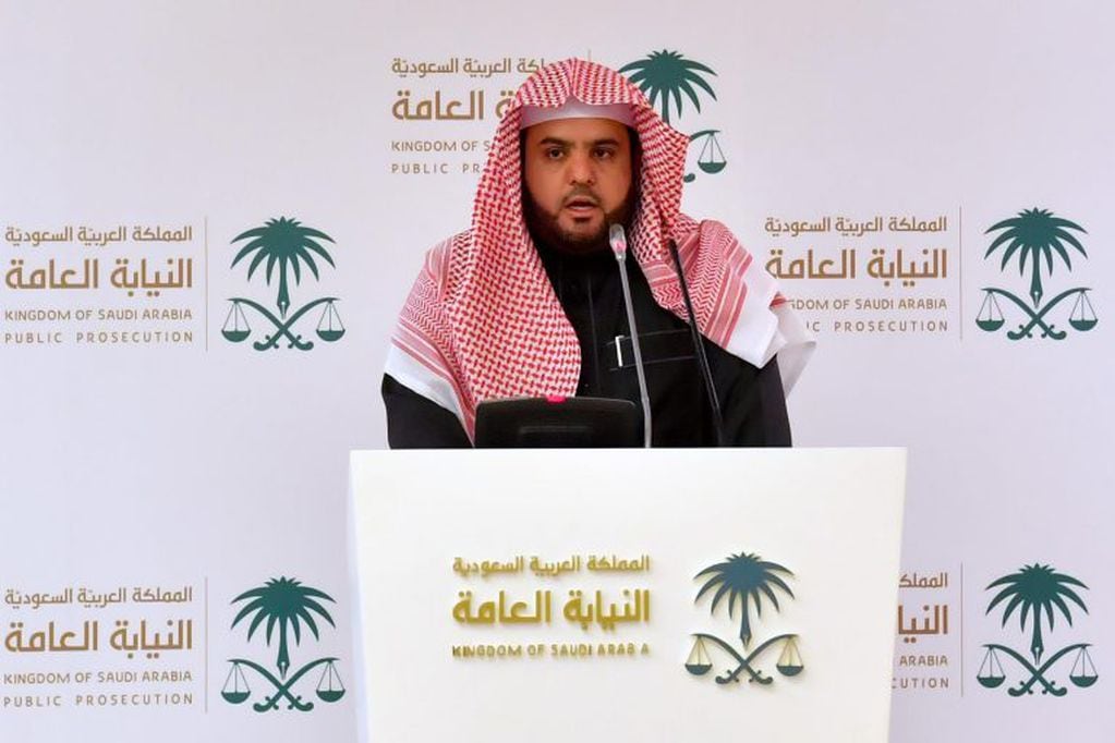 Shalan al-Shaalan, portavoz del Tribunal Público de Arabia Saudita, anuncia que cinco personas fueron condenadas a muerte. (Foto: Saudi Press Agency/DPA)