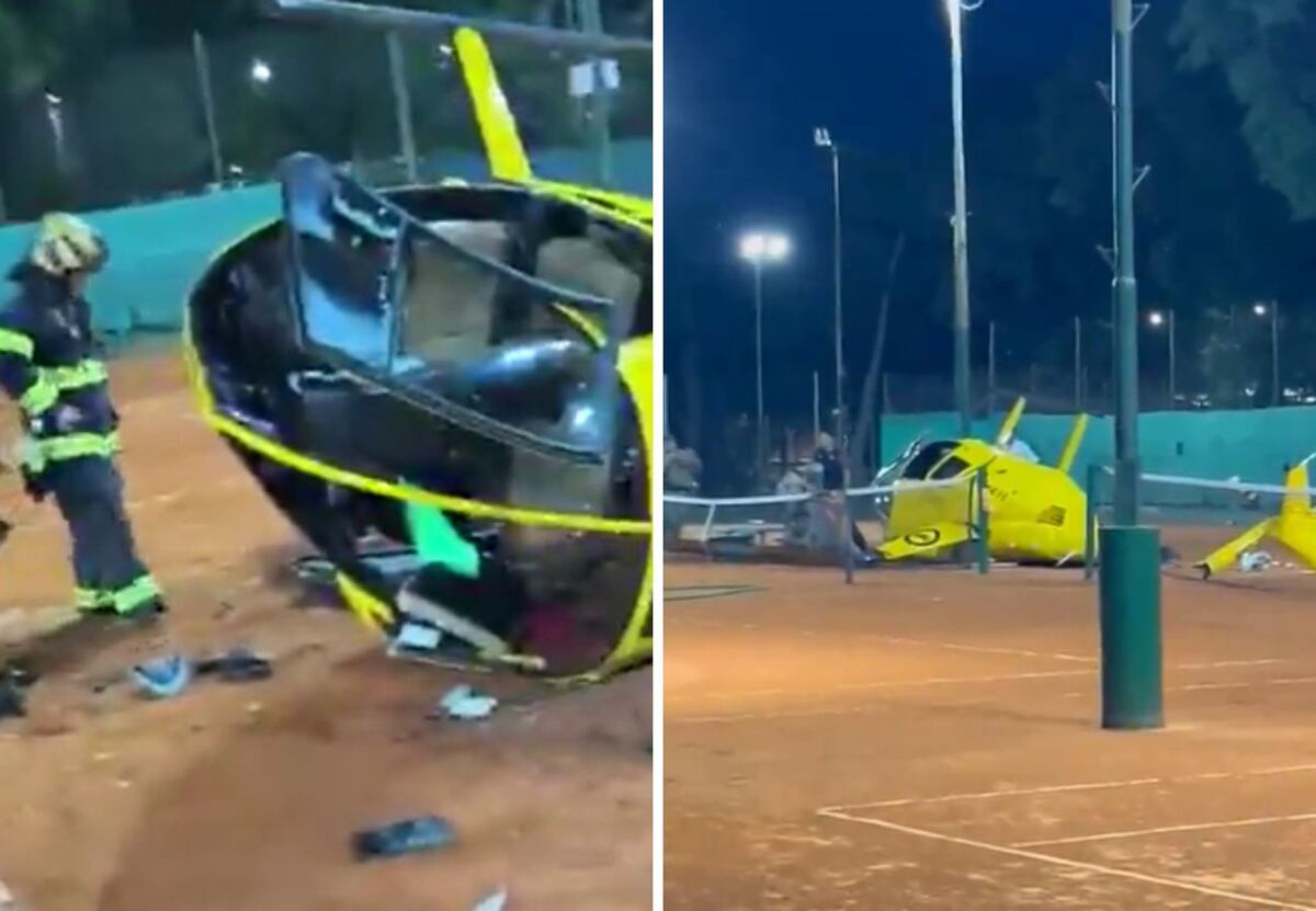Un helicóptero cayó sobre una cancha de tenis en Palermo: hay tres heridos thumbnail