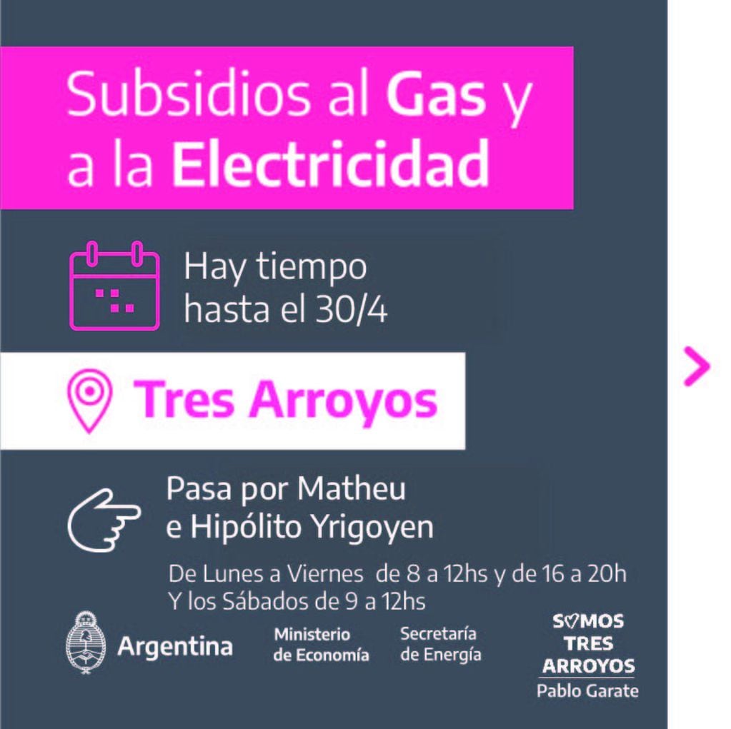 En el local de Somos Tres Arroyos inscriben para mantener los subsidios de luz y gas