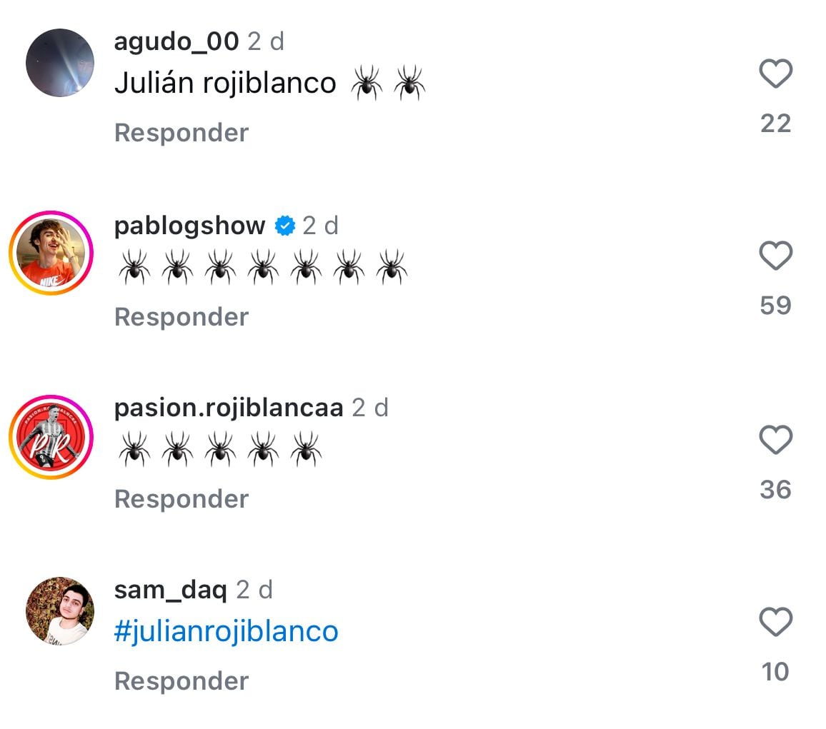 Los comentarios de la hinchada del Atlético de Madrid que fueron likeados por el conjunto español.