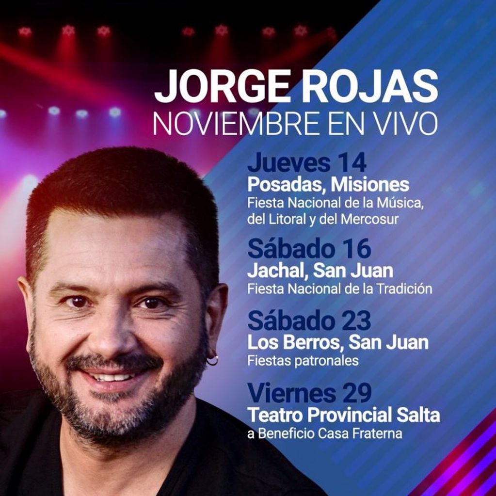 Jorge Rojas en Salta a beneficio de la Fundación Casa Fraterna (Facebook Jorge Rojas Oficial)
