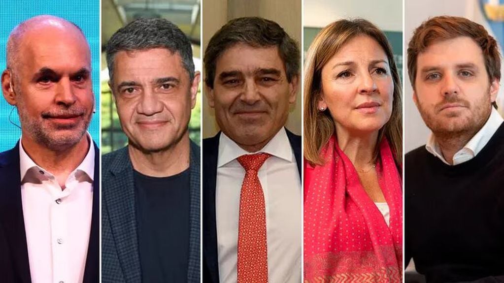 Los candidatos a jefe de Gobierno del PRO: Jorge Macri, Fernán Quirós, Soledad Acuña y Emmanuel Ferrario