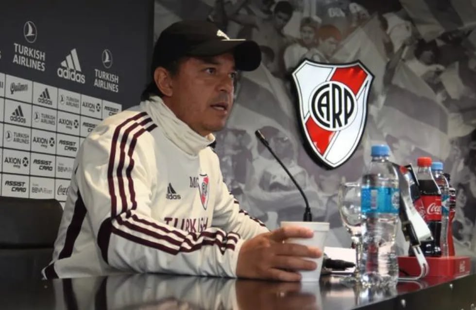 Marcelo Gallardo en conferencia de prensa. (Foto: Twitter/RiverPlate)