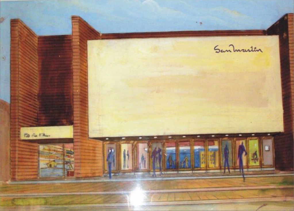Cine Monumental San Martín Arroyito, bosquejo del Arquitecto Osvaldo Pons