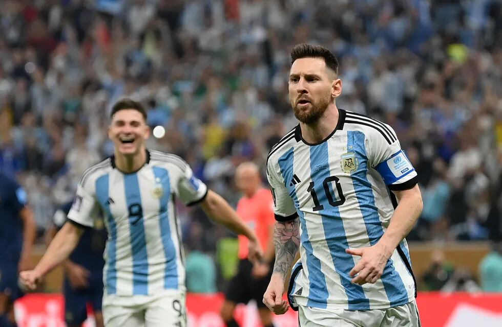 Lionel Messi celebra tras convertir el 1 a 0 ante Francia. (prensa Fifa).