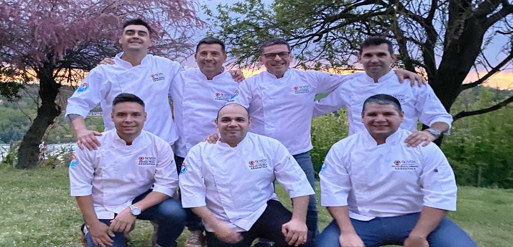 La delegación argentina de maestros pizzeros
