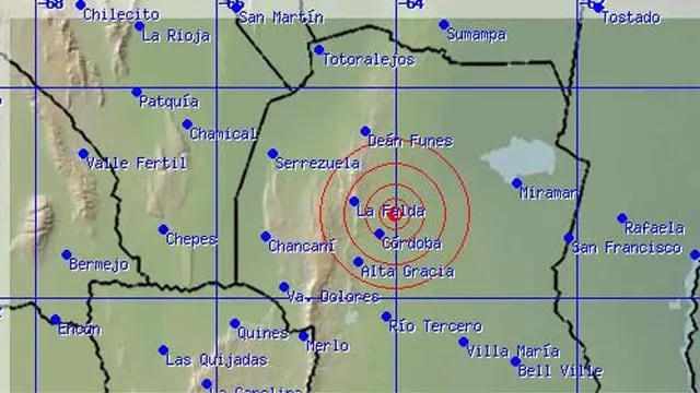 SISMO. En la zona de La Falda. Fue de 2,9º de magnitud (Foto gentileza Inpres).