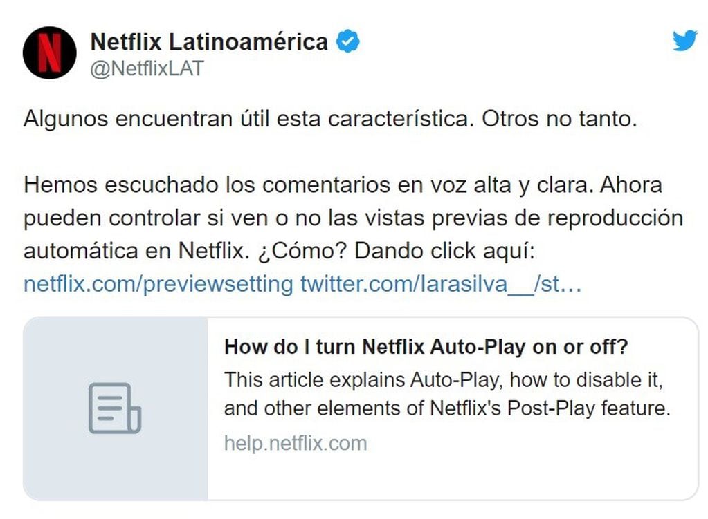 Netflix anuncia las nuevas opciones. (Twitter)