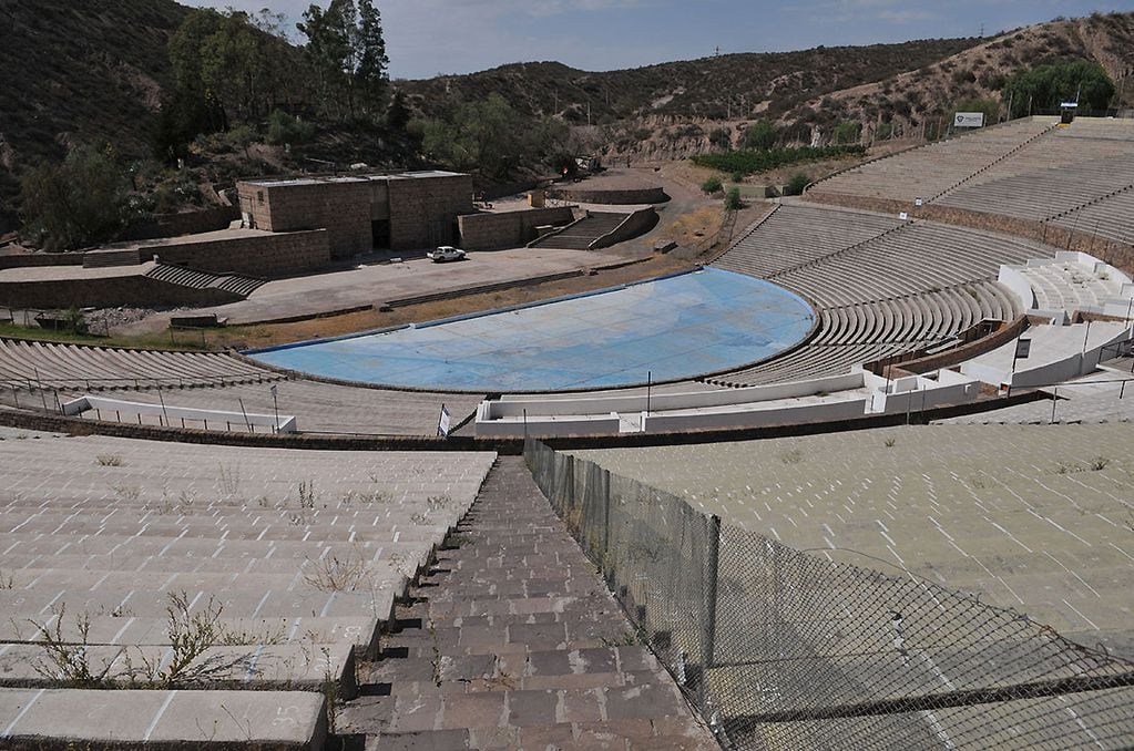 En el teatro griego Frank Romero Day ya comenzaron las obras de cara a la Fiesta de la Vendimia 2022. Foto: Archivo Los Andes.