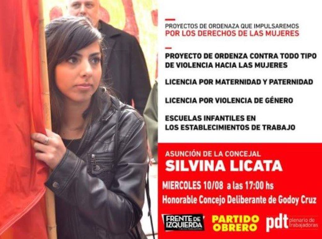 La concejal de Godoy Cruz, Silvina Licata, ex Partido Obrero.