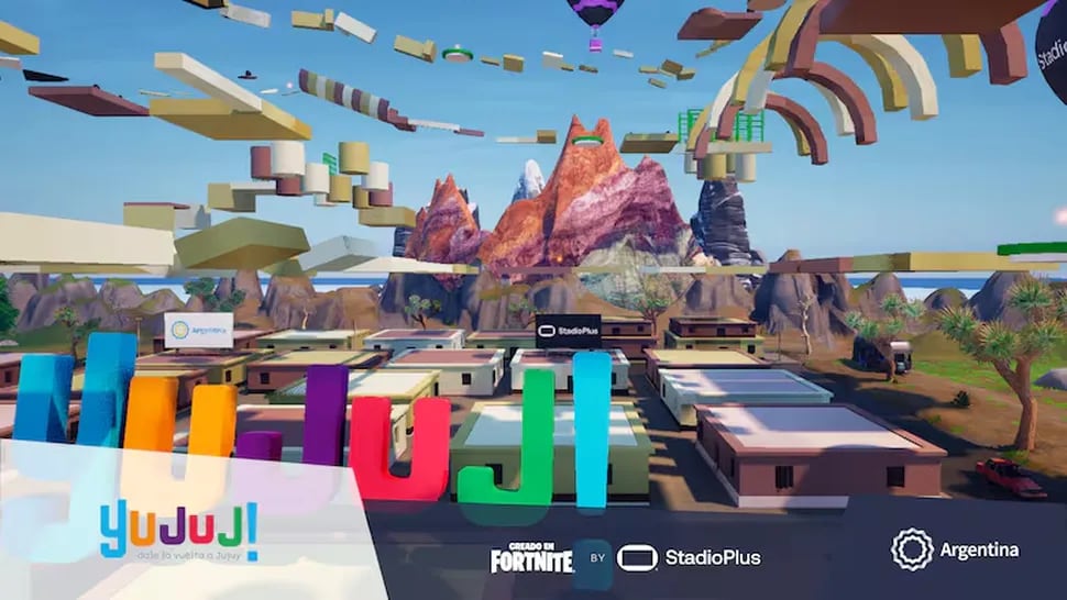 El famoso cerro Siete Colores, de Purmamarca (Jujuy), en la recreación para los "gamers" de Fortnite.