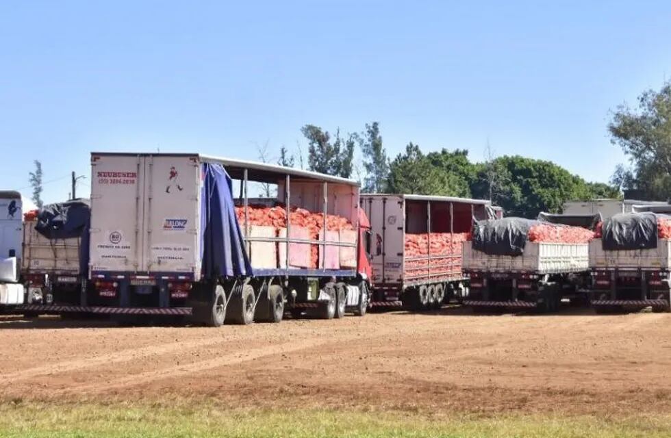 Coronavirus: acondicionan playa para camiones en San Javier