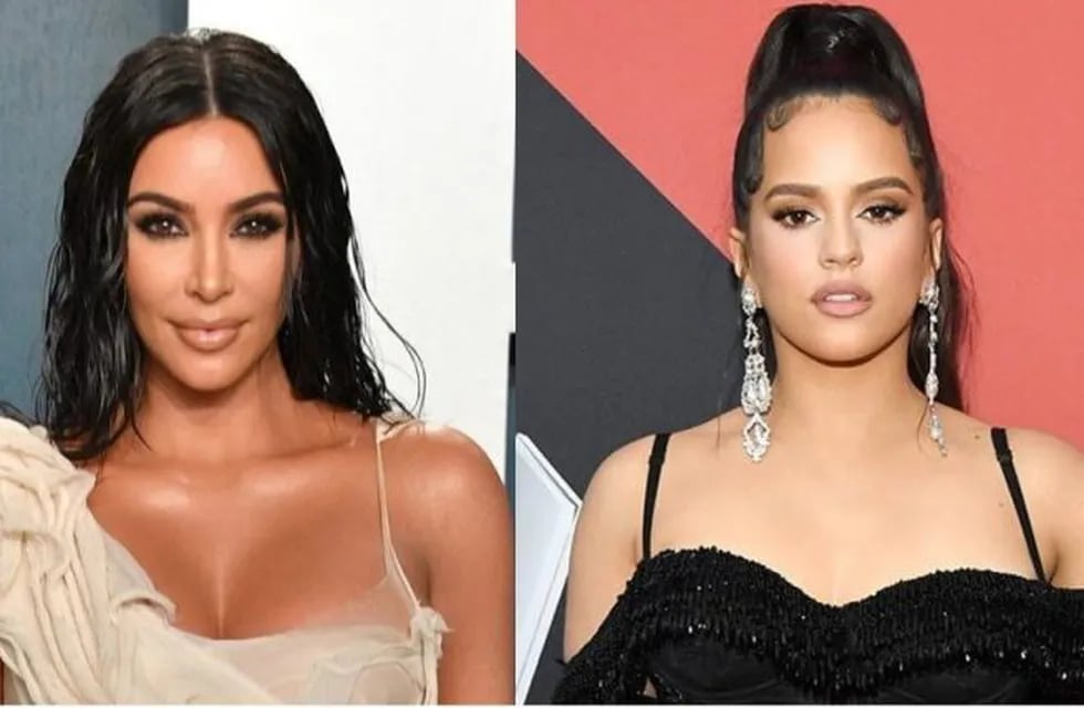 Kim Kardashian y Rosalía usaron el mismo look.