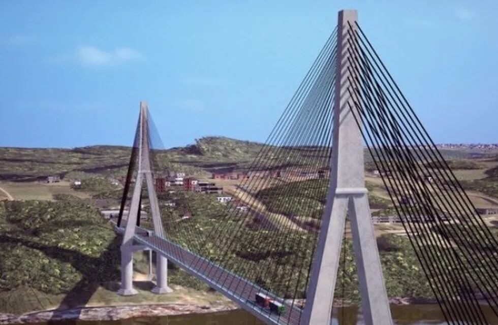 Diseño del Puente de la Integración Paraguay-Brasil sobre el Paraná. (portaldacidade)