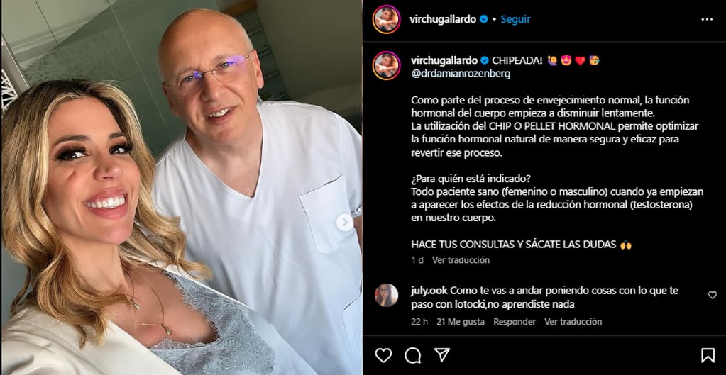 La nueva tendencia entre los famosos: Virginia Gallardo se somete a un implante de chip para retrasar el envejecimiento
