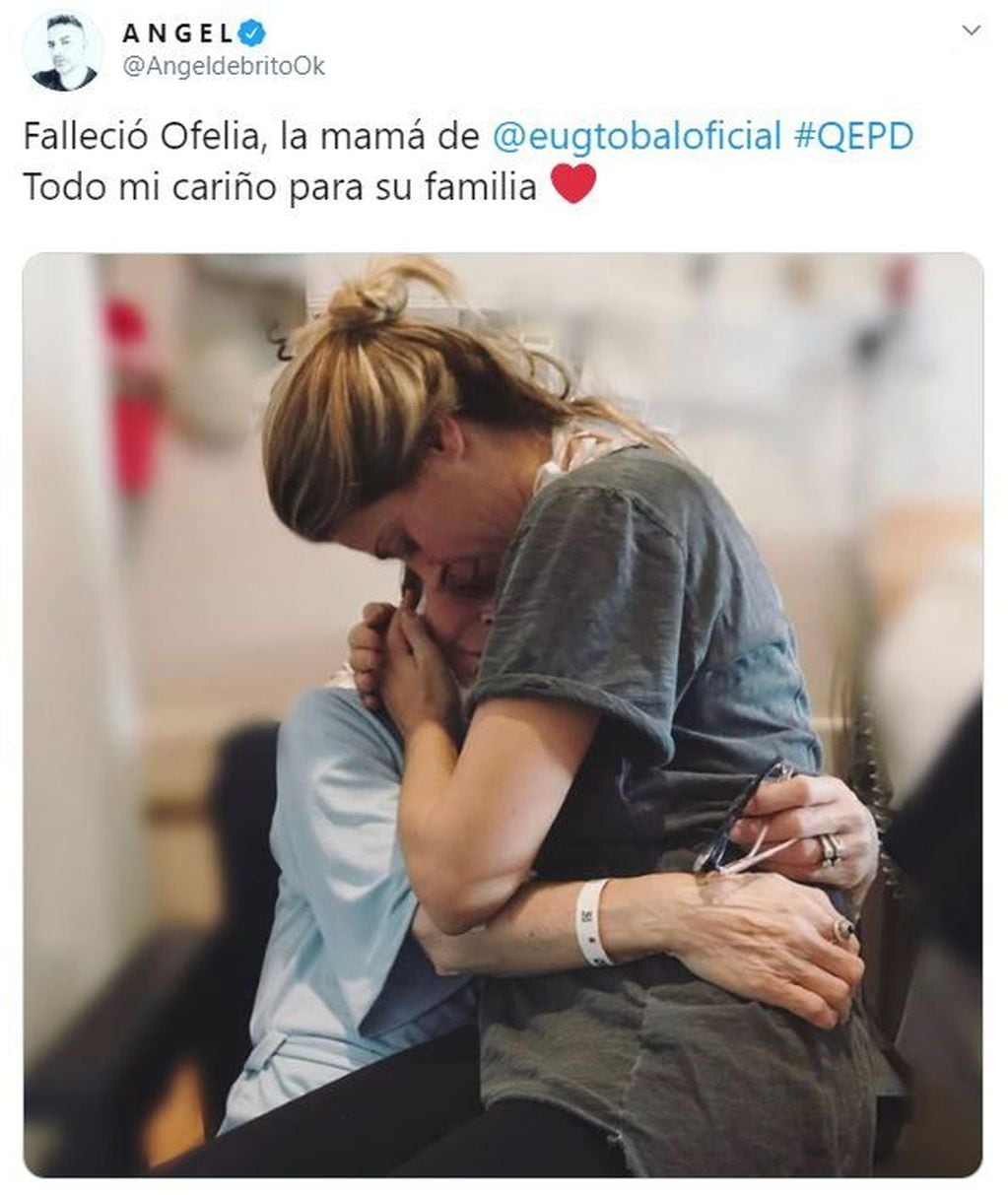 Falleció Ofelia, la mamá de Eugenia Tobal (Foto: captura Twitter)