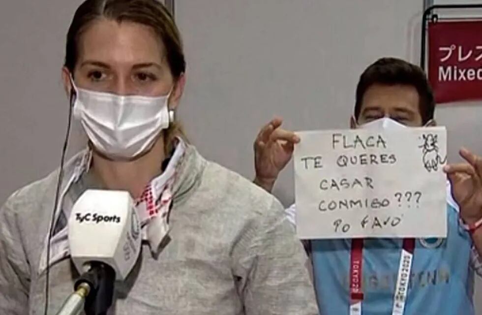 La esgrimista Belén Pérez Maurice fue sorprendida por su pareja en los Juegos Olímpicos.