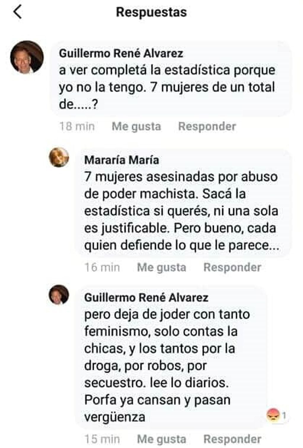 El cruce en redes sociales generó un escándalo vinculado al femicidio en Esperanza. (Facebook)
