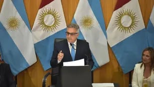 Primer discurso de Martín Llaryora como gobernador. (Ramiro Pereyra/La Voz)