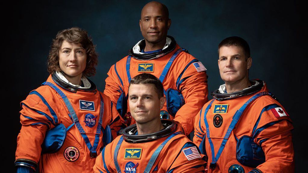 Los cuatro tripulantes que participarán de la misión Artemis II.