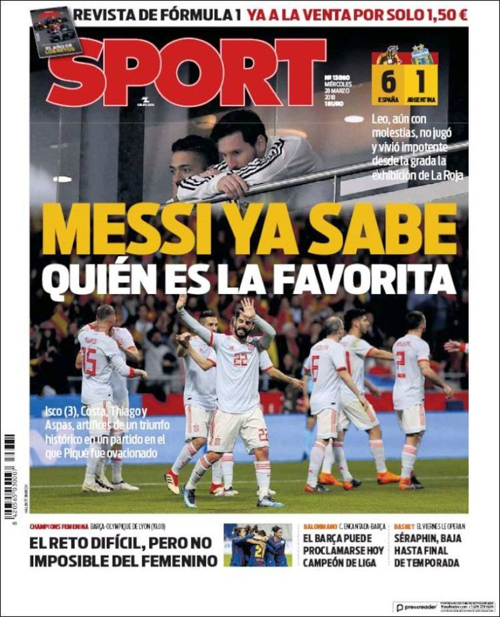 La prensa española se burla del papelón que hizo la Selección Argentina ante la "Furia Roja". Fotos: Kiosco.net
