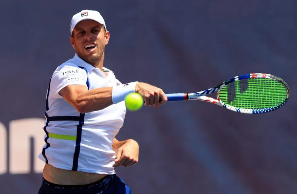 ATLANTA, GA - JULY 5: Sam Querrey of the United States returns a ball during the singles match against Kevin King of the United States during the final day of the DraftKings All-American Team Cup on July 5, 2020 in Atlanta, Georgia.   Carmen Mandato/Getty Images/AFP\n== FOR NEWSPAPERS, INTERNET, TELCOS & TELEVISION USE ONLY ==