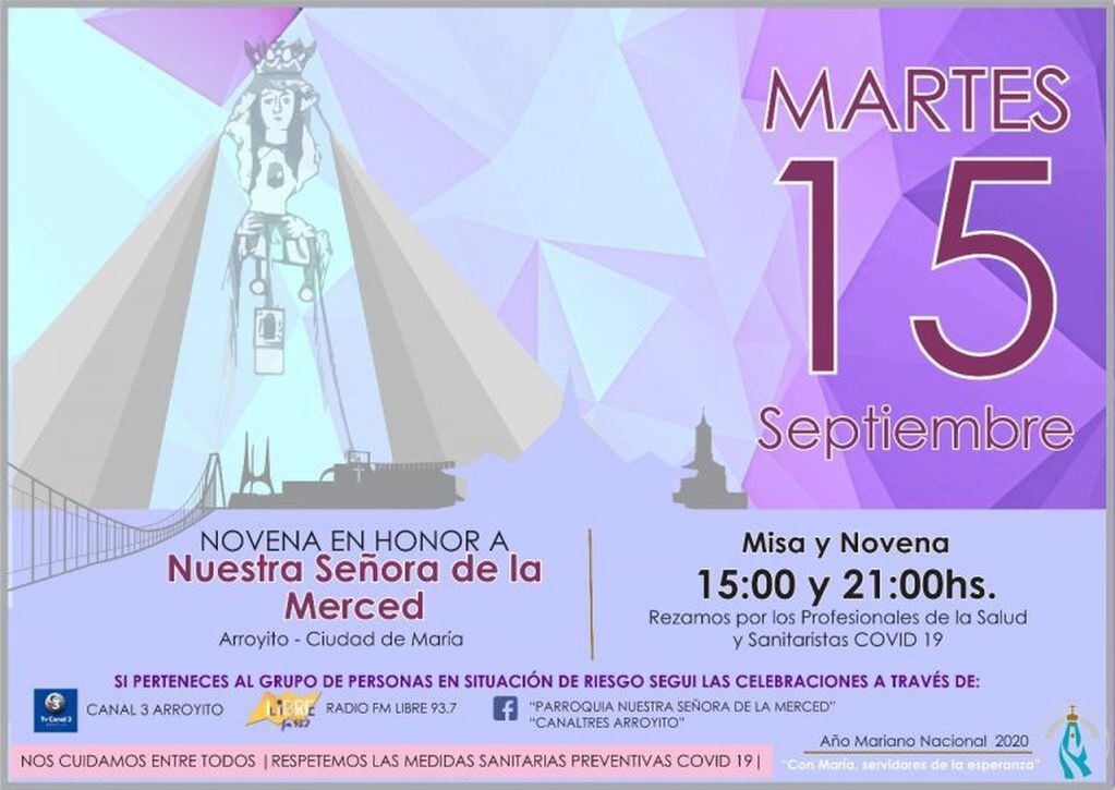 misa y procesion en honor a Nuestra Señora de la Merced en Arroyito