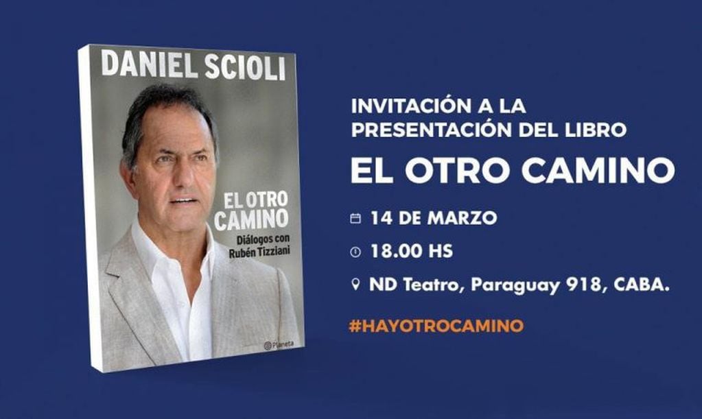 Daniel Scioli lanza su precandidatura a presidente y lanza su libro en el ND Ateneo.
