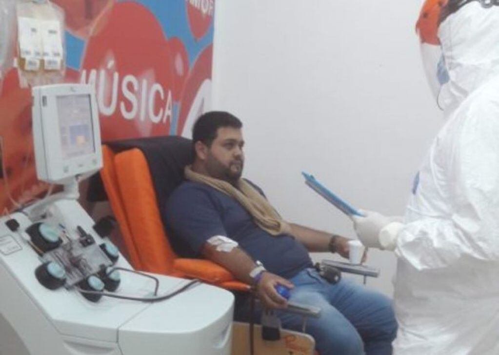 Luis Franco el segundo recuperado de coronavirus en Misiones, donó plasma en el Banco de Sangre de Posadas.