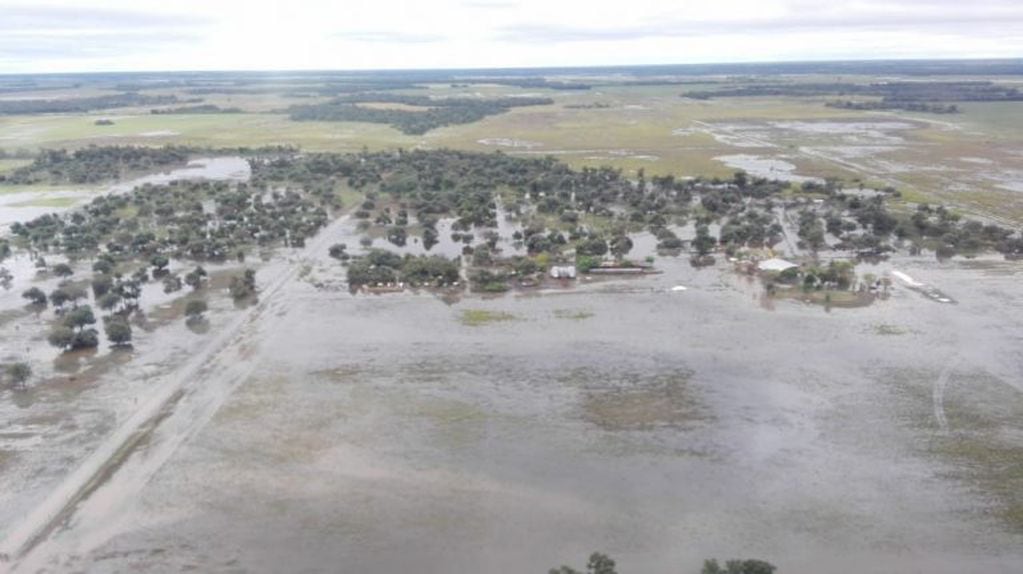 Los campos chaqueños seriamente afectados por las lluvias. (Foto Prensa de Gobierno)