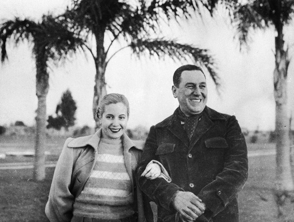 Eva Perón, junto a Juan Domingo Perón. (AP)