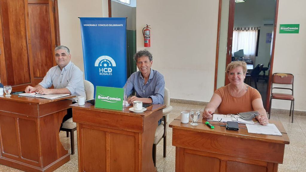 Concejales Hugo Schamber, Lisandro Delle Donne y Liliana García
