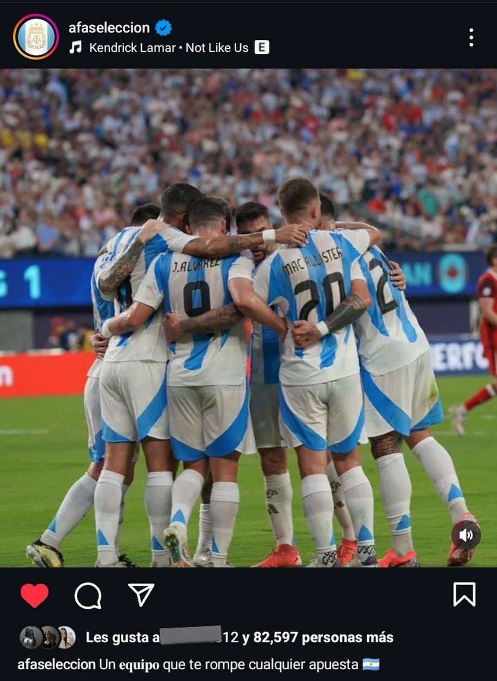 La respuesta de la Selección Argentina a Drake, tras la victoria contra Canadá