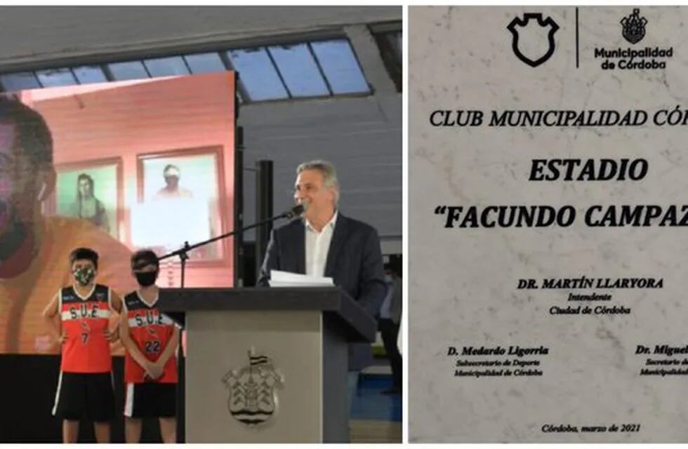 El base agradeció el homenaje de la Municipalidad de Córdoba.