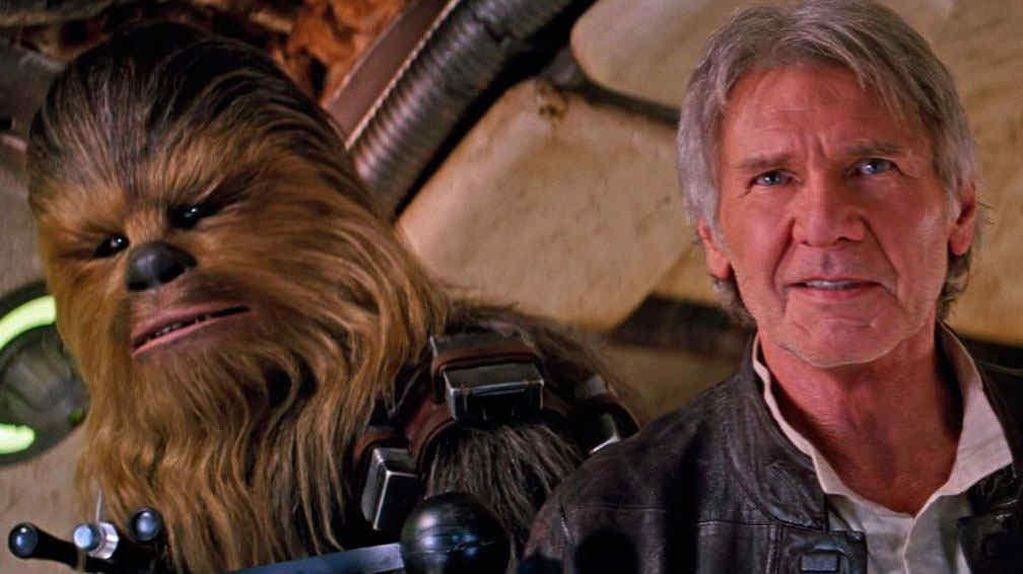 Han Solo con Chewbacca.
