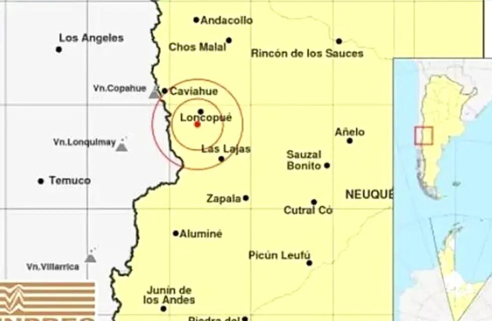 Se produjo un sismo en Neuquén.