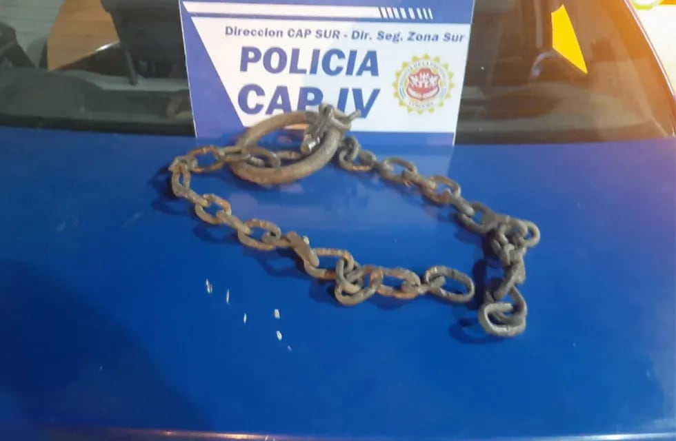 La cadena que fue secuestrada. (Policía de Córdoba)