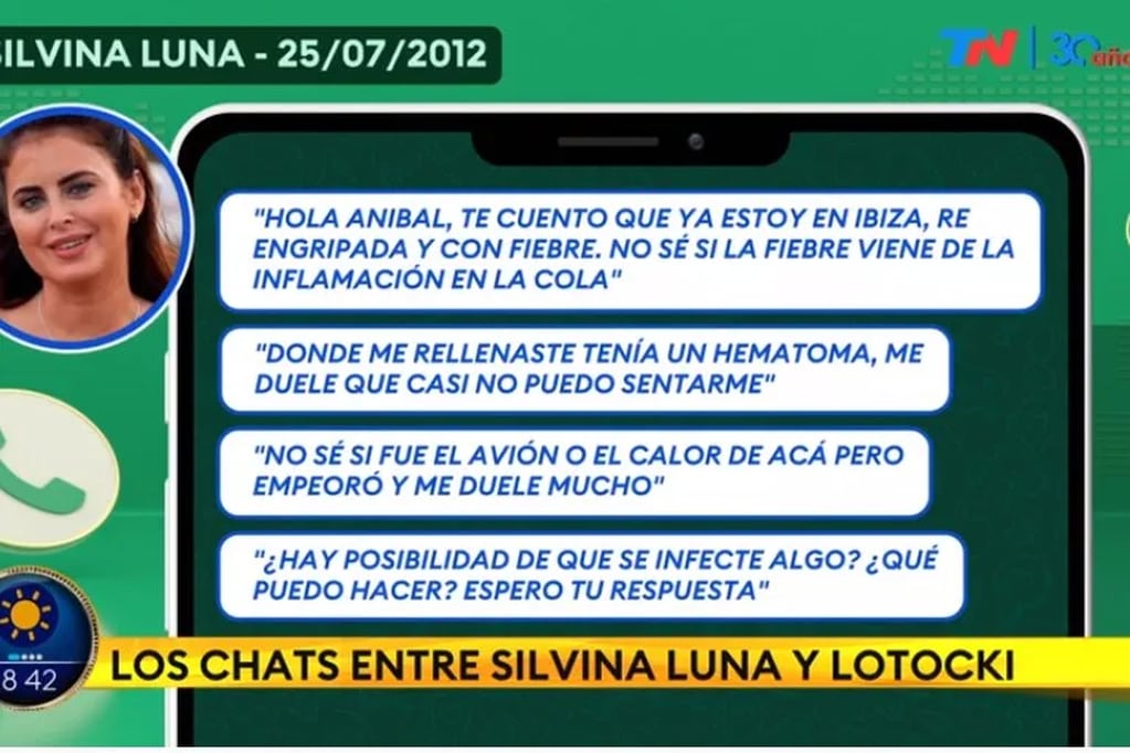En 2012 Silvina Luna le escribió a Aníbal Lotocki preocupada por su estado de salud. Gentileza: La Nación.