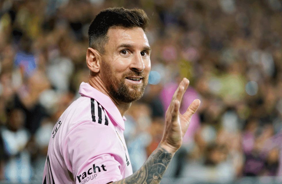 Lionel Messi, a pura sonrisa en el encuentro del domingo con Inter Miami. (AP)