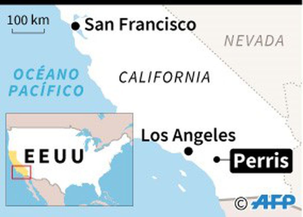 Localización de Perris en California - AFP / AFP