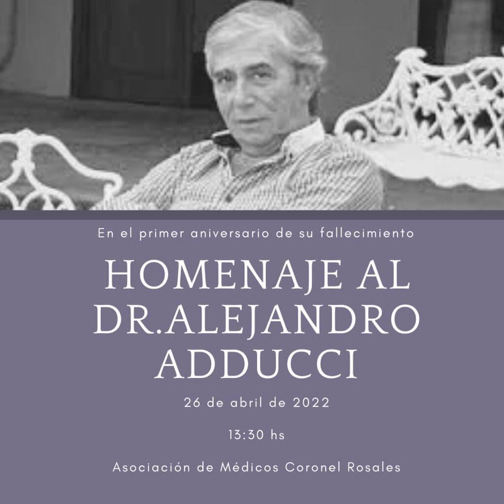 Homenaje al médico rosaleño Alejandro Adducci