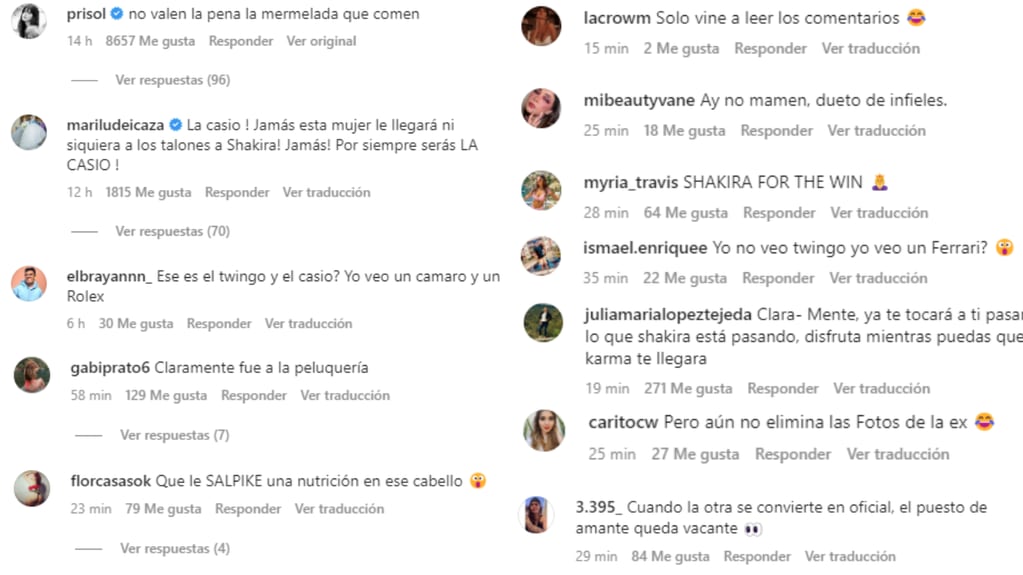 Los comentarios a la foto de Piqué y Clara Chía.