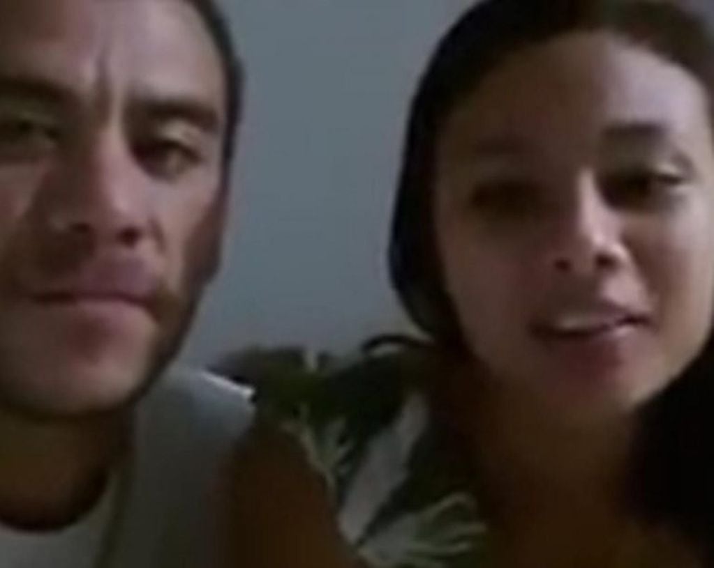 Emilce Espíndola junto a Aníbal Píriz, en un video difundido a fines de abril