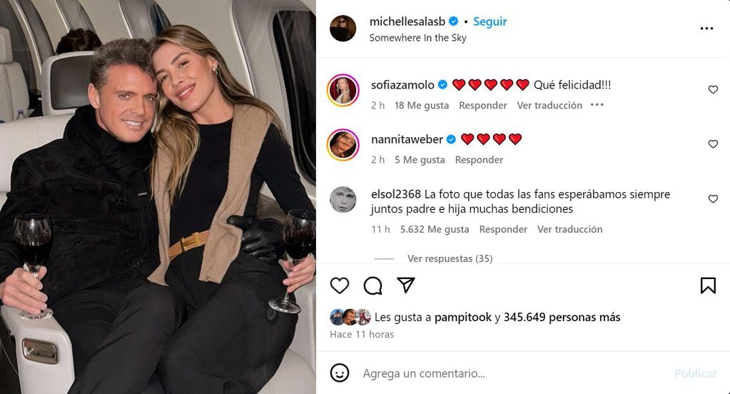Después de largos años, Michelle Salas y Luis Miguel se reconciliaron. Foto: Instagram.