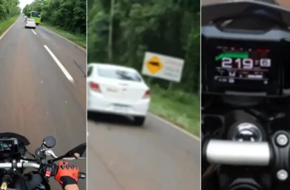 Identificaron al motociclista que se grabó circulando a más de 215 km/h dentro del Parque Nacional Iguazú.
